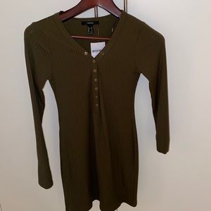 Dark Green Long Sleeve Forever 21 Dress